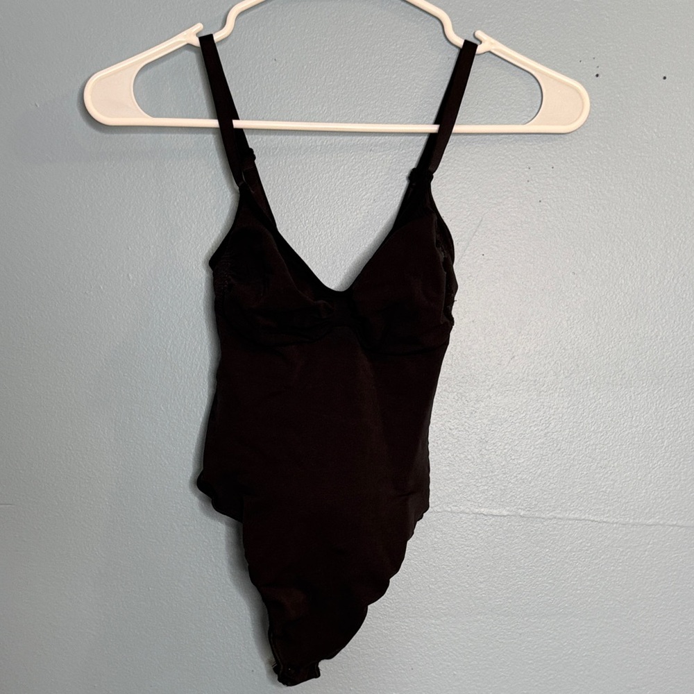 SKIMS- Black Asymmetrical Bodysuit